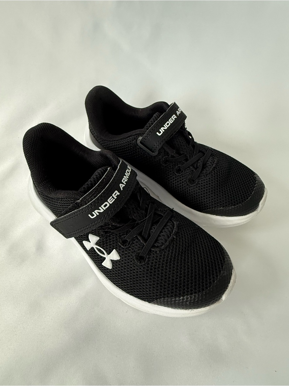 Under Armour Kids Black and White Mesh Sneakers